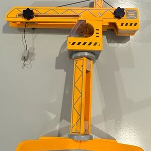 Hape Crane Lift Wooden Toy for Kids 3 Years and Up Yellow Interactive